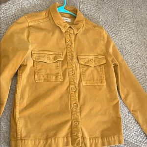 Yellow corduroy button up jacket